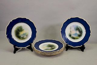 (6) Royal Worcester Gilt/Porcelain Dishes, Signed