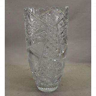 Large American Cut Glass Vase