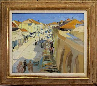 Saul Raskin (1878 - 1966) Jerusalem Street Scene