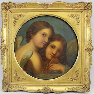 Manner of Raphael Painting of Two Cherubic Figures