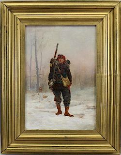 French School, 19th C. Painting of Soldier
