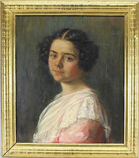 American School, Antique Portrait of Young Woman