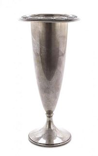 An American Silver Vase, Frank M. Whiting, North Attleboro, MA, Early 20th Century, Height 12 inches.