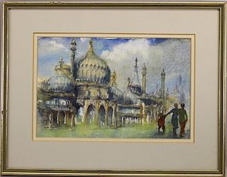 "Royal Pavillion, Brighton" 20th C. Watercolor