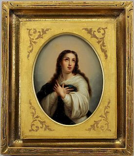 19th C. European School Painting of Madonna