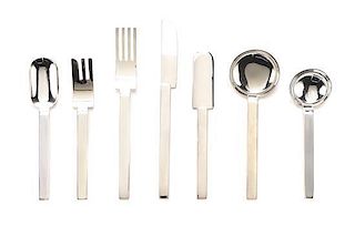 An American Silver-Plate Flatware Service, Russell Wright for MoMa, New York, NY, Circa 1999,