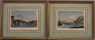 (2) Antique Hand Colored Engravings of Lucerne
