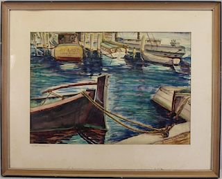 Frances White (NY, early 20th c.) "Quiet Harbor"