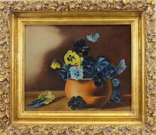 19th C. Painting of Bouquet of Flowers