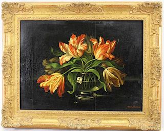 Henry Farmer (20th C.) Tulips in a Glass Vase