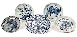 Four Chinese Ceramic Articles, Diameter of largest 12 inches.