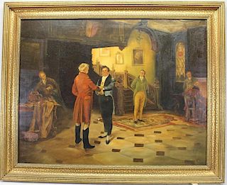 A. Rixen, Antique Interior Scene