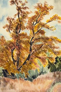 Barbara Latham (1896-1989), "Untitled (Autumn Landscape)"