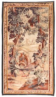 Antique Silk and Wool Aubusson: 106'' x 60''