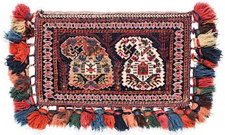 Antique Persian Afshar Boteh Bag: 12'' x 20''