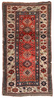 19th C. Kazak Rug, Persia: 4'4'' x 8'3''