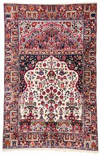 Fine Antique Kerman Prayer Rug, Persia: 4'10'' x 7'8''