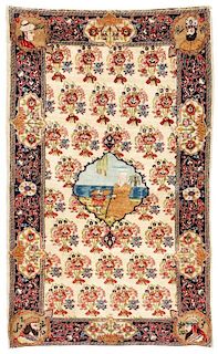 Tabriz Pictorial Rug: 2'8'' x 4'5'' (81 x 135 cm)