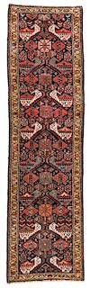 19th C. West Persian Kurd Rug, Persia: 2'6'' x 8'9''