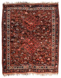Antique Afshar Rug, Persia: 5'2'' x 6'2''