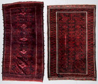 2 Antique Beluch Rugs, Afghanistan: Largest Size: 3'5'' x 6'7''