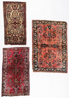 3 Antique Persian Sarouk Rugs