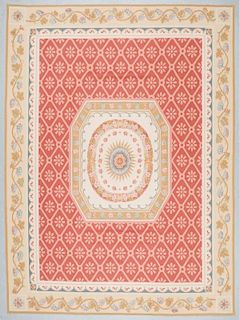 Aubusson Wool Tapestry Carpet: 8'10'' x 11'11''
