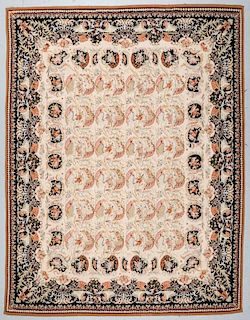 Aubusson Wool Tapestry Carpet: 123'' x 94''