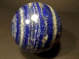 A large natural Chinese lapis lazuli crystal ball.