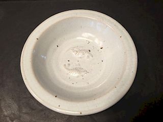 ANTIQUE Chinese White Glaze Double Fish Plate