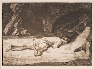 Eugene Delacroix, (French, 1798-1863), Fallen Man