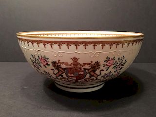 ANTIQUE Mason Punch Bowl, Porcelain de paris. 19th Century