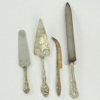 Lot of 4 Sterling and Sterling and Stainless Knives.