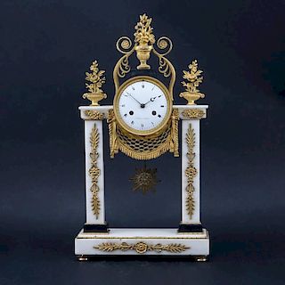 Antique French Marble And Gilt Bronze Clock.