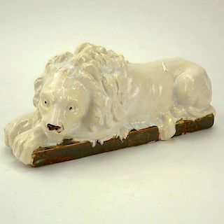 Glazed Porcelain Lion Sculpture
