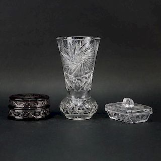 Three (3) Piece Glass Tableware Lot.