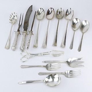 Grouping serving pieces Fifteen (15) Silver Plated