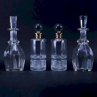Two (2) Pairs of Vintage Crystal Decanters.