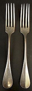Two (2) Boulenger Blanc 84 Silver Plate Forks