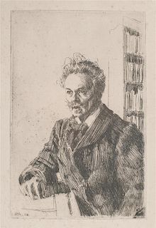 Anders Zorn, (Swedish, 1860-1920), August Strindberg, 1910