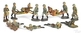Lineol soldiers and camouflage guns