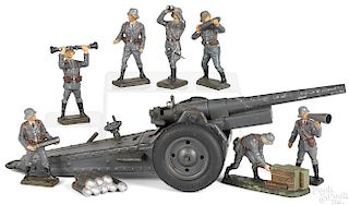 Lineol painted tin and composition field soldiers