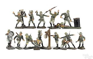 Lineol painted composition gas mask soldiers