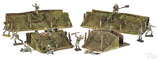 Lineol painted composition soldiers and trenches