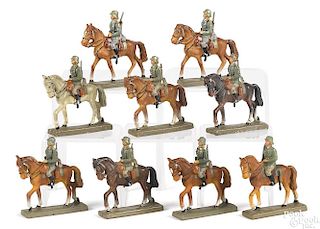 Lineol composition mounted horseback soldiers