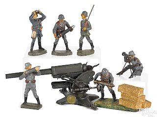 Elastolin & Lineol painted composition soldiers