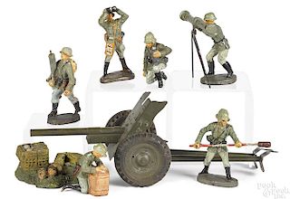 Elastolin painted tin & composition soldiers