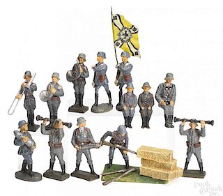 Elastolin and Lineol painted composition soldiers