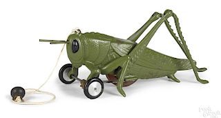Reproduction Hubley grasshopper pull toy