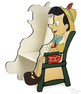 Painted wood adult Pinocchio chair
